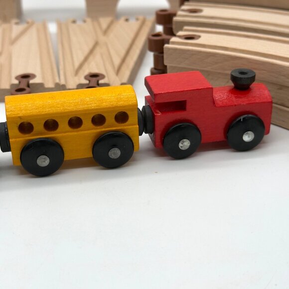 Vintage Micki Wooden Train Set Trains Tracks Bridge More - Picture 13 of 14